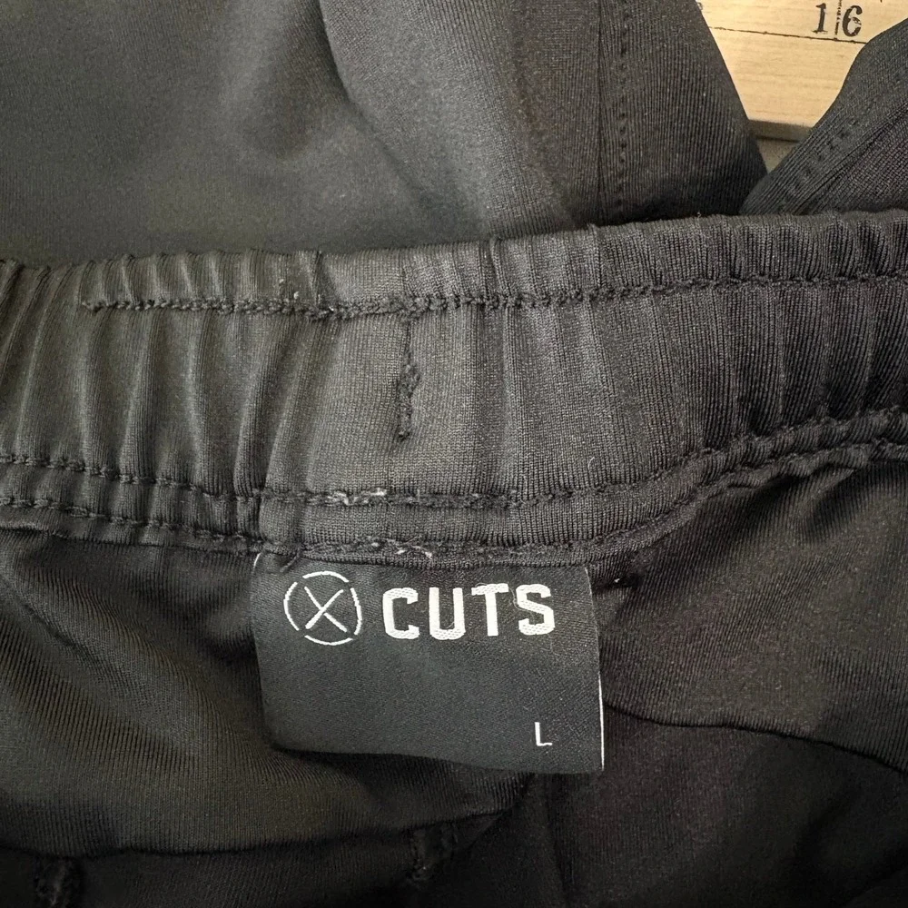 Cuts Sweatpants Mens Large Black Joggers Athleisure Casual Outdoor Drawstring